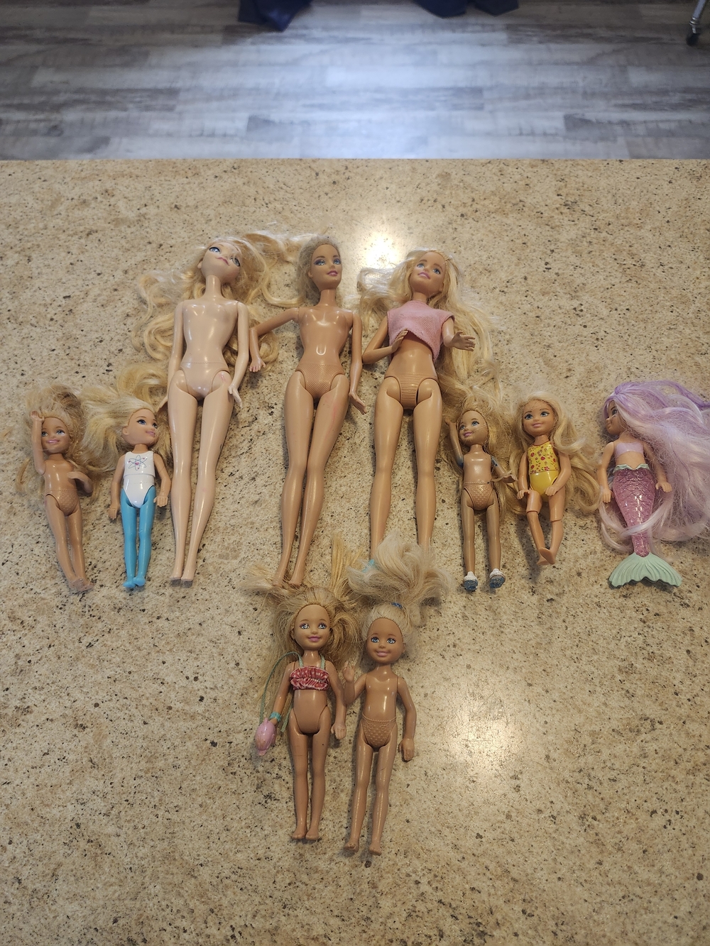 Mattel Blonde Barbie Dolls Assortment - Blonde, Pink, Purple